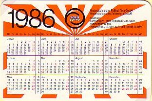 Lotto-Kalender 1986