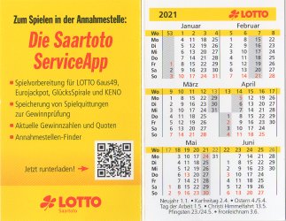 Lotto Kalender 2021
